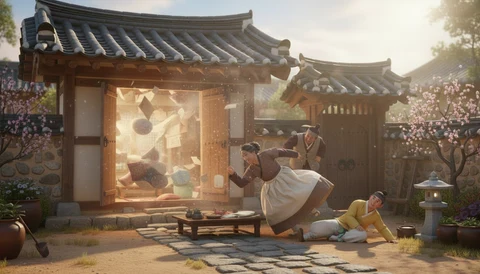 내가 만드는 며느리의 방귀 이야기 동화 일러스트
