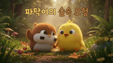 파닥이의 숲속 모험 동화 일러스트